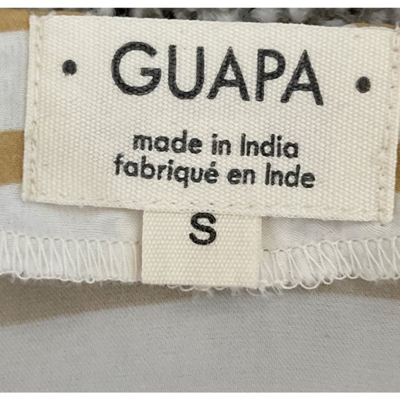 Anthropologie Guapa Striped Kimono Top 100% Cupro Small Cream Gold Boho $98‎ - Picture 7 of 10